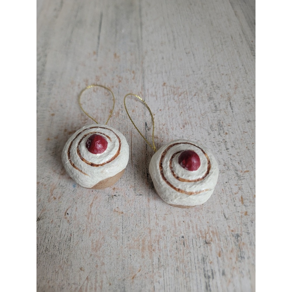 Mini baking cinnamon roll bakery ornament Xmas set Unique Home decor